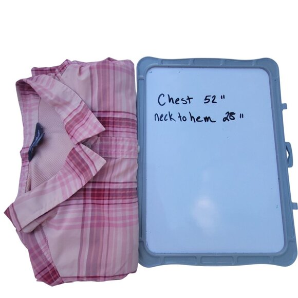 Eddie Bauer Womens Adventure Shirt XXL Pink Plaid Short Sleeve Button-Up Hiking - Picture 3 of 16